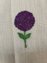Tissue linen saree with embroidery MSL845