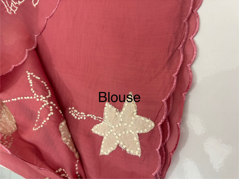 Malai chanderi knot and kanta embriodery saree  MS5556