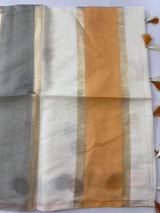 Semi chanderi saree with multi color polka dots- MSF334