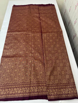 Semi katan Banarasi saree in antique zari weaving - MSKB899 Wine