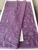 Soft organza saree with applique and thread work - MSH956 (2) Purple