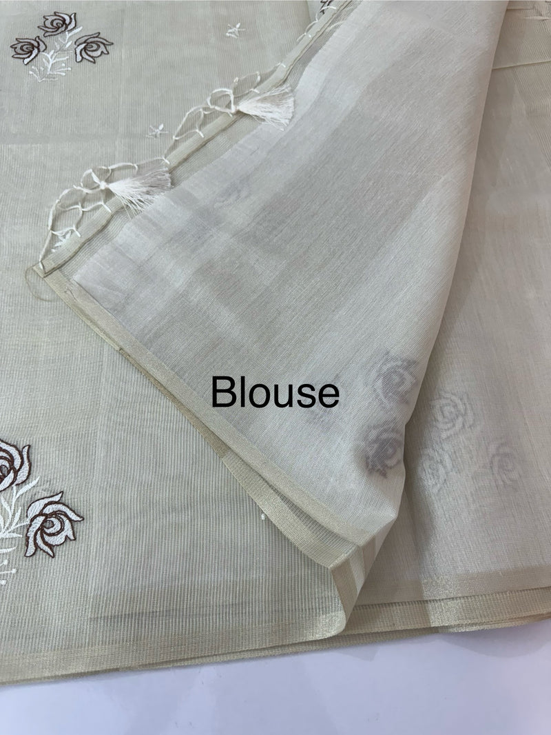 Kota tissue silk saree with embroidery BFW713