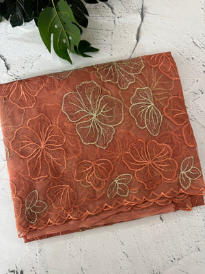 Soft Organza saree with thread work - MSH910 Peach