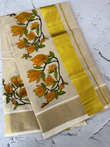 Kerala tissue printed saree