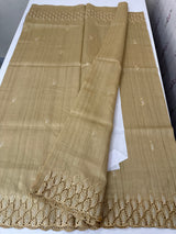 Semi tussar saree with cutwork MSHK566 Chiku