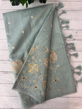 Applique and embroidery work 
 Kota Silk saree MSH118- PowderBlue