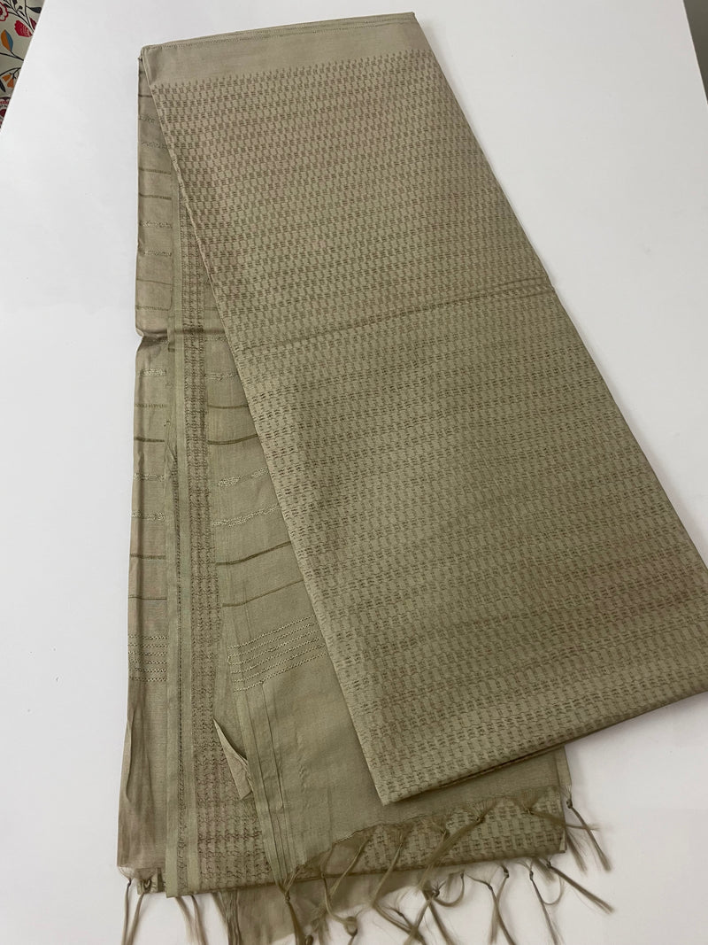 Bamboo tussar saree MTS5120 - Pale Oyster