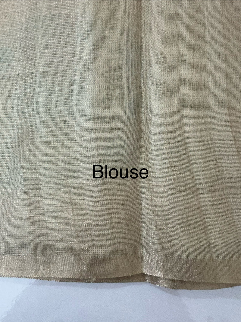 Blended tissue tussar saree with embriodery - MS8945