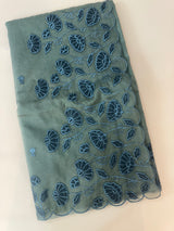 Viscose Organza saree with applique work-MSH103 MidnightBlue