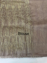 Glass organza saree with embroidery - MS1265- NudeBrown