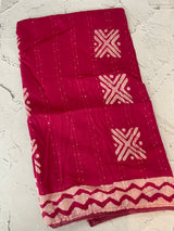 Semi soft silk saree with batik prints MSB555