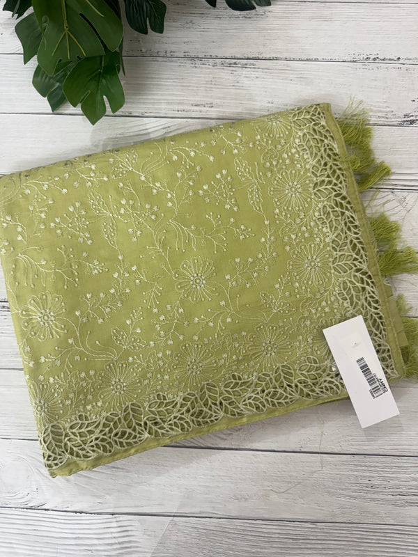 Cutwork Blended satin-tussar saree MTS9078