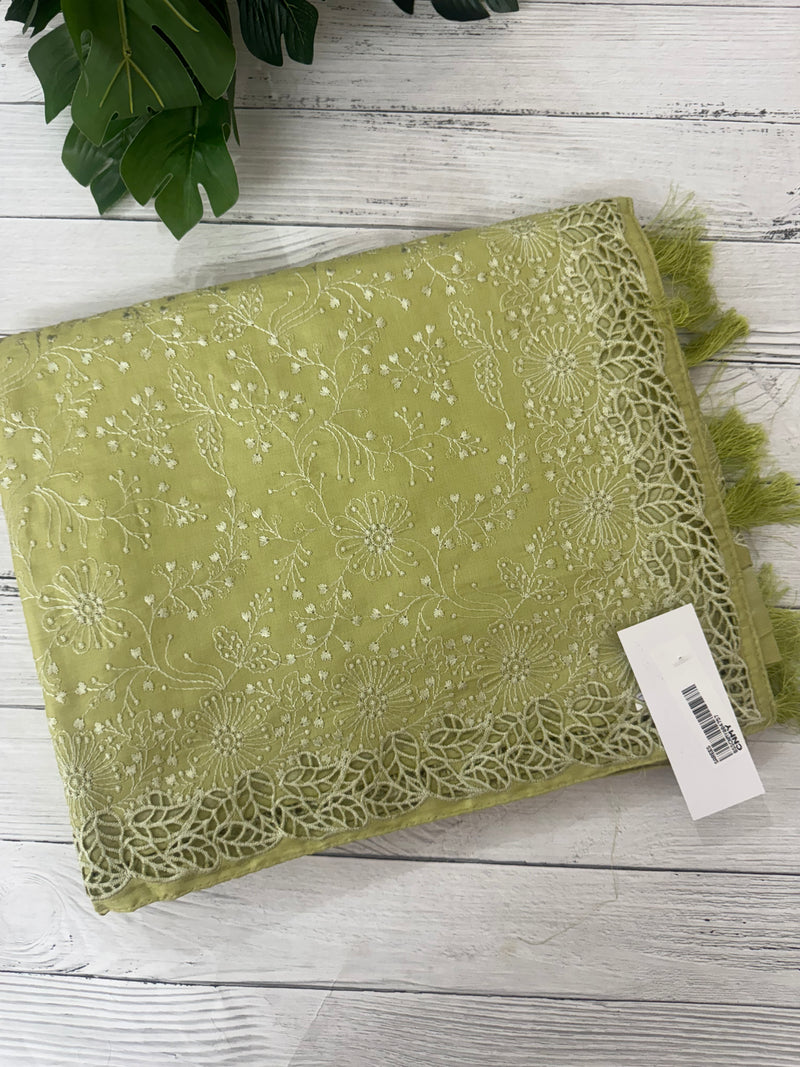 Cutwork Blended satin-tussar saree MTS9078