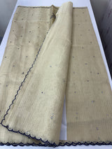 Copper Tissue silk saree with applique work MSH252