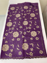 Malai chanderi saree with applique work MSM6201 Purple