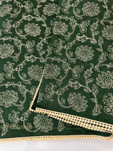 Blended tussar silk saree with embroidery- MSH158 BottleGreen