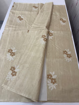 Crepe semi tussar silk saree with cross stitch embroidery-MSCS634