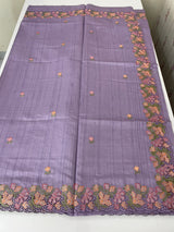 Blended tussar saree with cutwork border- MSHK695