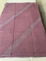Supernet saree with crochet work and lace border MCJ5433 - MauvePink (Design - Diagonal Crochet)