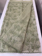 Glassy tissue organza saree with embroidery FKSF788 Pastel DustyGreen