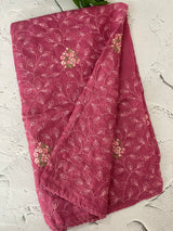 Soft kota checks saree with embroidery - MS7676