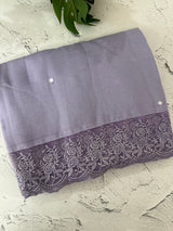 Soft crushed chanderi crepe silk saree with lace borders MLS466