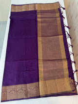 Jute silk saree with antique zari weaving MJL399