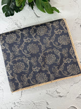 Blended tussar silk saree with embroidery- MSH158 BluishGrey