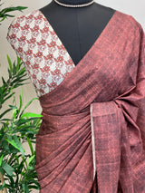 Semi silk saree with designer pallu & blouse MSDS214 Maroon