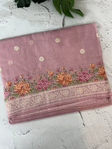 Silky kota embroidery saree MSK4333- PastelOnion