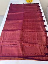 Brocade soft silk saree in copper zari weaving  MS6771