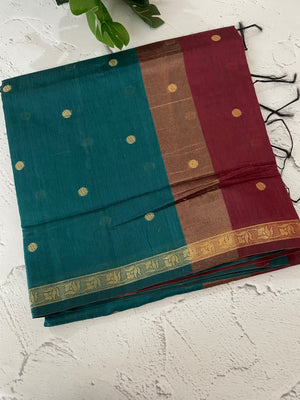 Maheshwari silk cotton saree with zari weaving MMJ764