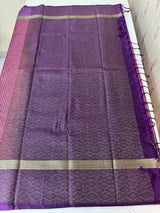 Checks Semi kanchi silk saree with blouse MBS7859