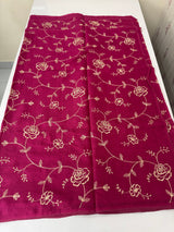 Soft kota checks saree with embroidery MSK2158- MagentaPink