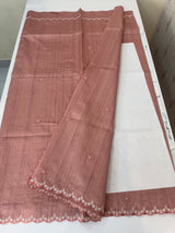 Cutwork Semi tussar saree MTSS674 Peach