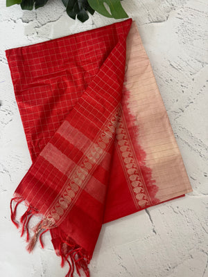 Bhagalpuri Semi tussar saree with contrast retta pattu borders and blouse -MS895(9)