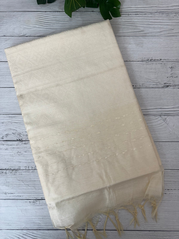 Bhagalpuri Semi tussar saree MS871- Offwhite