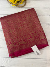 Semi katan Banarasi saree in antique zari weaving - MSKB899 RaniPink