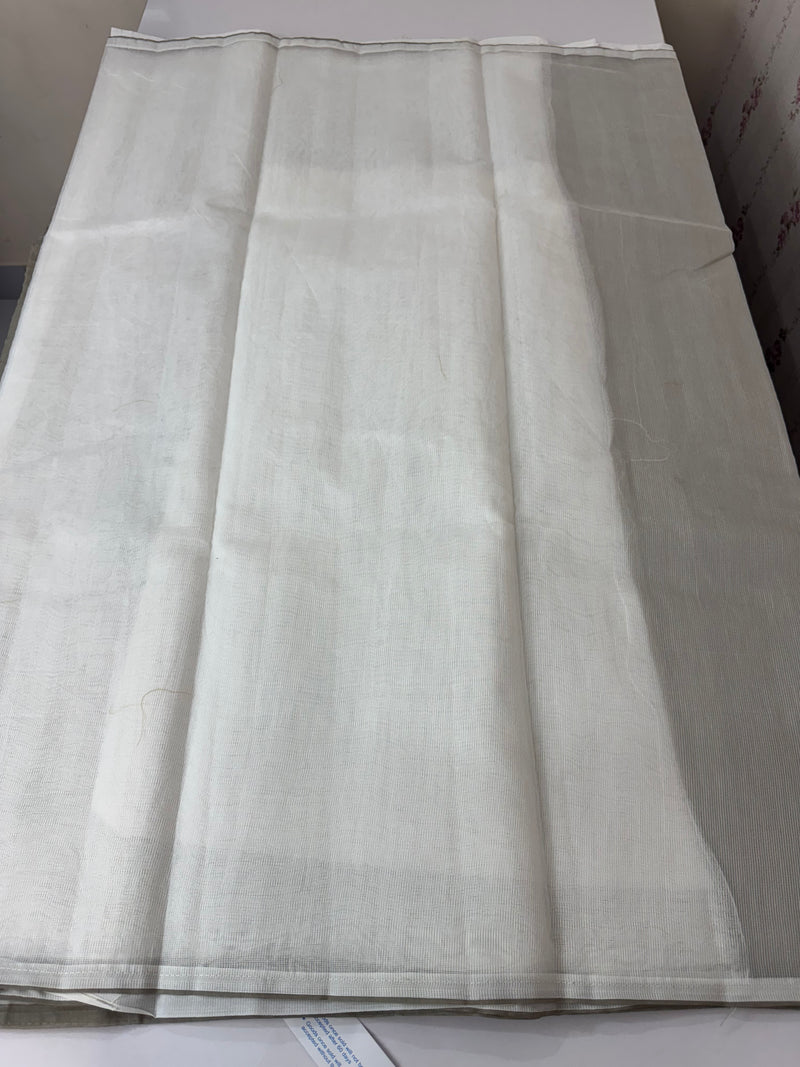 Supernet saree with applique work MCJ5433 - Grey to White