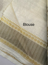 Blended tussar silk saree with embroidery- MSH490