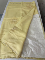 Handworked Crush Organza saree with applique work MBS676 Yellow