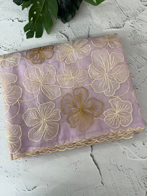 Semi organza saree with thread work - MSH910 Lavender
