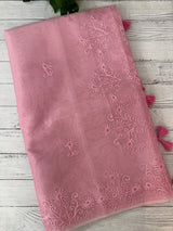 Semi organza saree with lace embroidery MSH117
