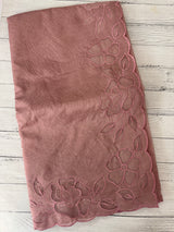 Moonga checks saree with Applique work borders  MSH149 (2)- Dusky Peach