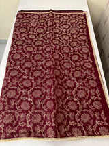 Blended tussar silk saree with embroidery- MSH158 Maroon