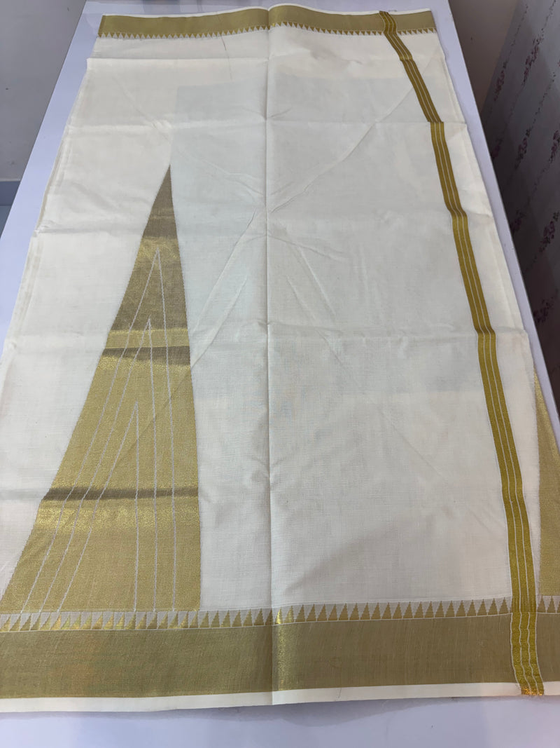 Kerala cotton saree - Gold