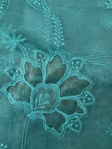 Glass organza saree with applique work- MSHW229