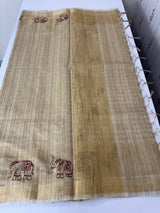 Blended chanderi tussar saree with zari work - MS16061 Gold