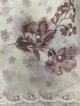 Handworked Glass organza saree with digital prints- MOS987