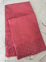 Crushed Matka Blended Tussar silk saree with cutwork borders MS4890 PeachPink